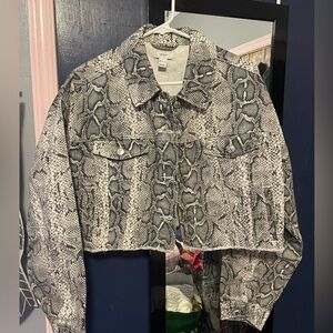 Cropped Snakeskin Jacket